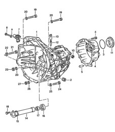 Vervangende transmissie / Transmissiebehuizing / 4-versnellingen 924 1976-79