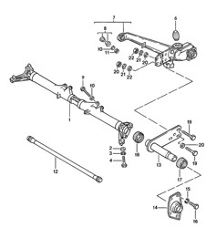 Achterasdrager / Achterasverbinding 924 1976-79