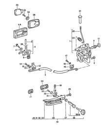 Tür / Türschloss / Einbauteile 924 1976-79