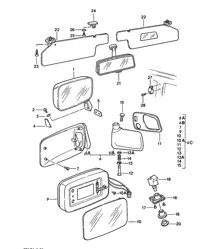 Rétroviseur extérieur / Rétroviseur intérieur / Pare-soleil 924 1976-79