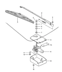 Essuie-glace de lunette arrière (PR:M425) 924 1976-79