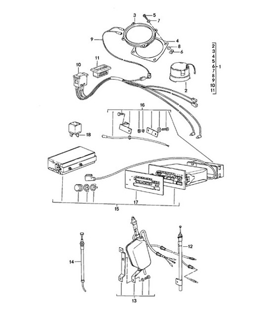 Diagram 003-000 Porsche 924 (1977-1988) Accessories & others 