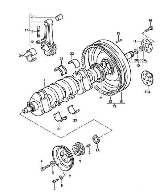 Diagram 102-000 Porsche 993 (911) (1994-1998) Engine