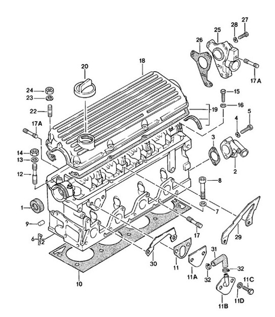 Diagram 103-000 Porsche 924 (1977-1988) Engine