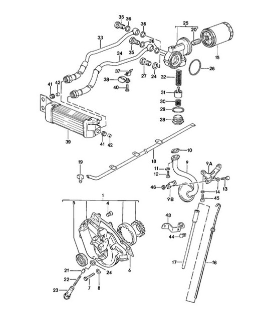 Diagram 104-005 Porsche 924 (1977-1988) Engine