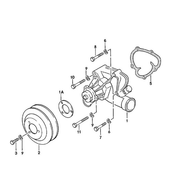 Diagram 105-000 Porsche 996 (911) (1997-2005) Engine