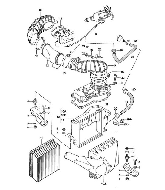 Diagram 106-000 Porsche 911 & 912 (1965-1989) Engine