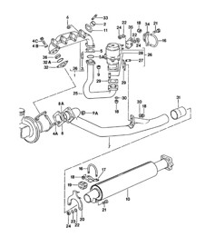 Système d'échappement / Silencieux avant 924 TURBO/GT 1980 - 1985