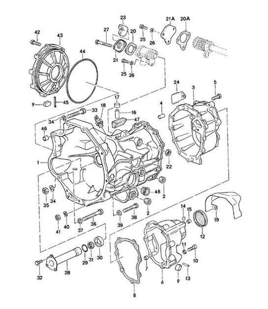 Diagram 302-000 Porsche Boxster 986/987/981 (1997-2016) Overdragen