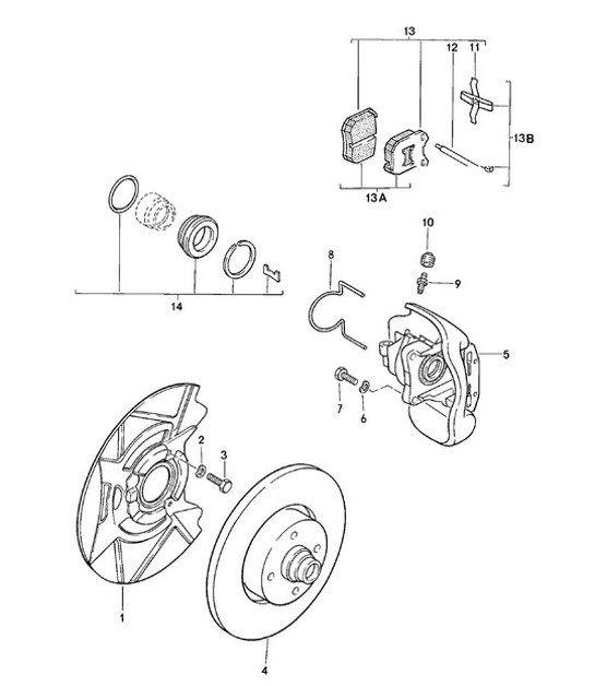 Diagram 602-000 Porsche 356C 1963-65 Räder, Bremsen