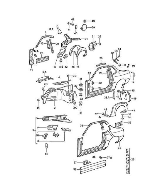 Diagram 801-015 Porsche 924 (1977-1988) Body