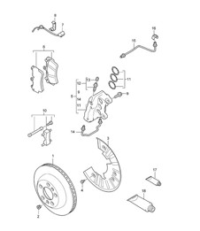 Disc brake / Front axle Cayenne 9PA (955) 2003-06