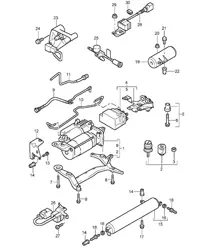 Level adjustment / Compressor / Pressure accumulator / Acceleration sensor (PR:1BK, PASM) Cayenne 9PA (955) 2003-06