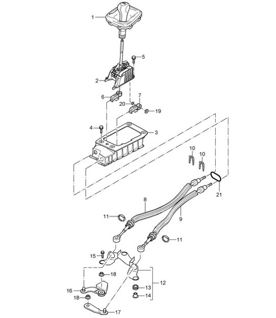 Commande de transmission / Transmission manuelle (PR:G0L, 6 vitesses) Cayenne 9PA (955) 2004>>