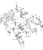 Hand Lever System, Pedal Cluster  Cayenne MK1 (955) 2003-2006