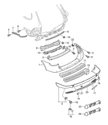 Rear bumper Cayenne 9PA (955) 2003-06