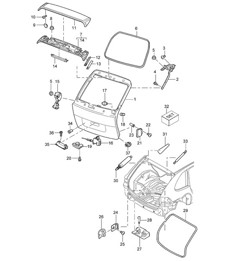 Portón trasero Cayenne 9PA (955) 2003-06