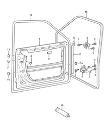 Bare door shell / Front / Gaskets Cayenne 9PA (955) 2003-06