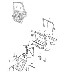 Windows regulator - REAR - Cayenne 9PA (955) 2003-06