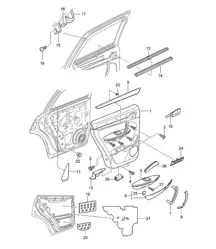Pannello di rivestimento della portiera con isolamento - Posteriore - Cayenne 9PA (955) 2003-06