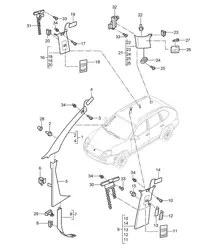 Verkleidungen / A-Säule bis D-Säule Cayenne 9PA (955) 2003-06