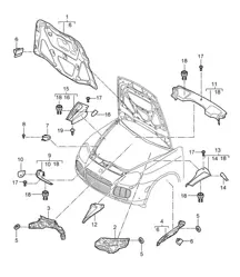 Sound absorber / Lining / Engine compartment Cayenne 9PA (955) 2003-06