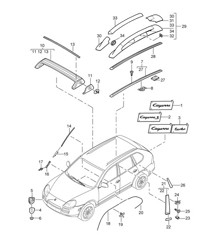 Insignias / Decorative fittings - Upper Outer - Cayenne 9PA (955) 2003-06