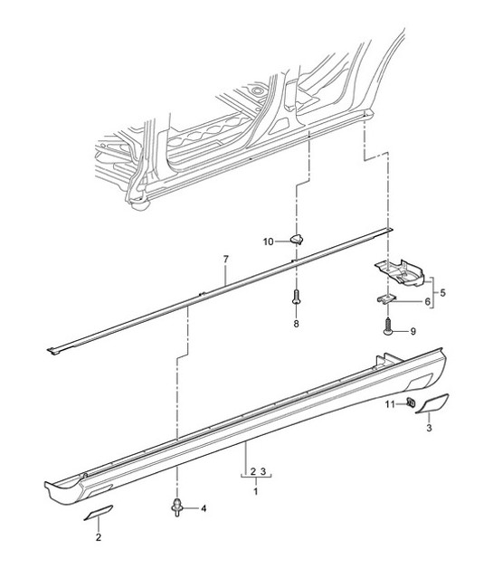 Diagram 810-11 Porsche Cayenne 92A (958) 2010-2017 Body