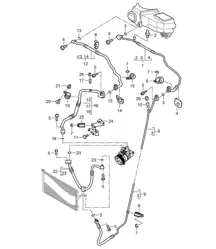 Circuito frigorifero (PR:D9J,9AB,9AD) - Anteriore - Cayenne 9PA (955) 3.2L 2003-06