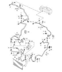 Circuito frigorifero (PR:D9K,D9L, PR:9AB,9AD,9AH) - Anteriore - Cayenne 9PA (955) 4.5L 2003-06