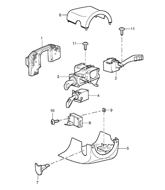 Steering column switch Cayenne 9PA (955) 2003-06