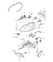 Headlamp / Direction indicator light / Fog headlamp (PR:8BC,8BZ,8JD) Cayenne 9PA (955) 2003-06