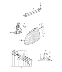 Rear light / License plate light / Additional brake light / Repair kit / Rear light Cayenne 9PA (955) 2003-06