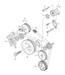 Belt tensioner / Belt drive  (Model: 4801,4851) Cayenne 9PA1 (957) 4.8L 2007-10
