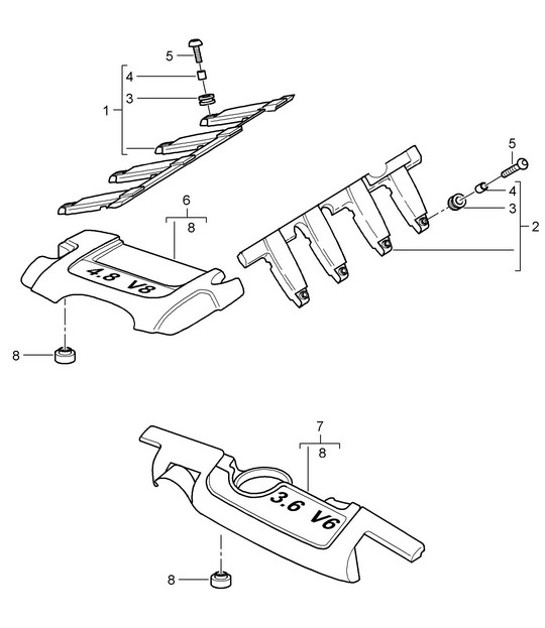 Diagram 103-008 Porsche Panamera 970 MK1 (2009-2013) Engine