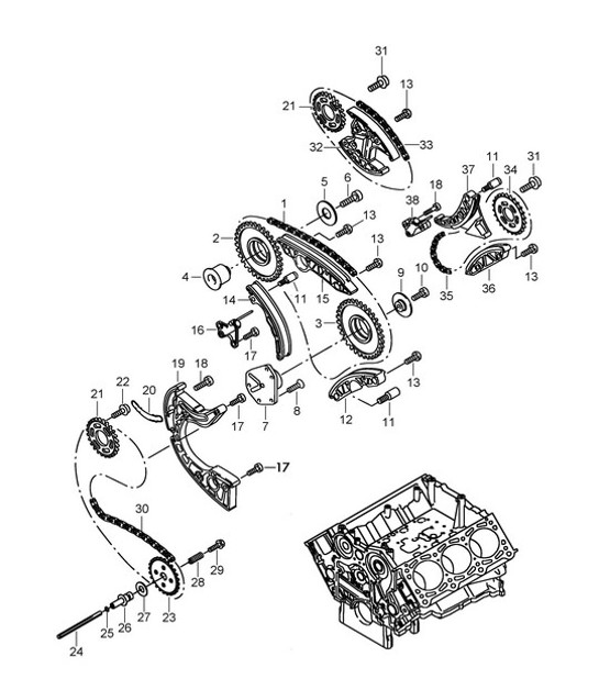 Diagram 103-025 Porsche 992 (911) MK1 2019-2024 Engine