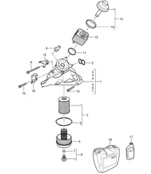 机油滤清器 / 控制台 / 机油冷却器 (型号：5501) Cayenne 9PA1 (957) 3.6L 2007-10