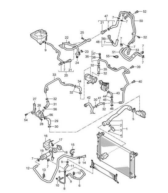 Diagram 105-042 Porsche 955 Cayenne 3.2L V6 2003-06 Engine