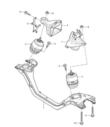 Aparejo de elevación del motor - INFERIOR - (Modelo: 5501) Cayenne 9PA1 (957) 3.6L 2007-10