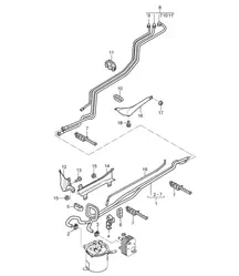 Fuel system / Fuel line / Underbody (PR:D50) Cayenne 9PA1 (957) 3.0L Diesel 2007-10