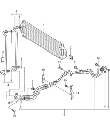 Tiptronic / Raffreddatore Atf / Linee Atf (PR:G0R, Tiptronic S) Cayenne 9PA1 (957) 2007-10