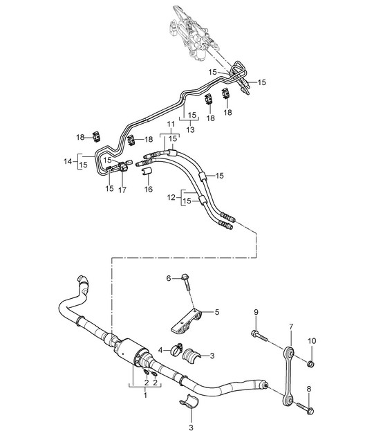 Barra estabilizadora (PR:0AW) Cayenne 9PA1 (957) 2007-10