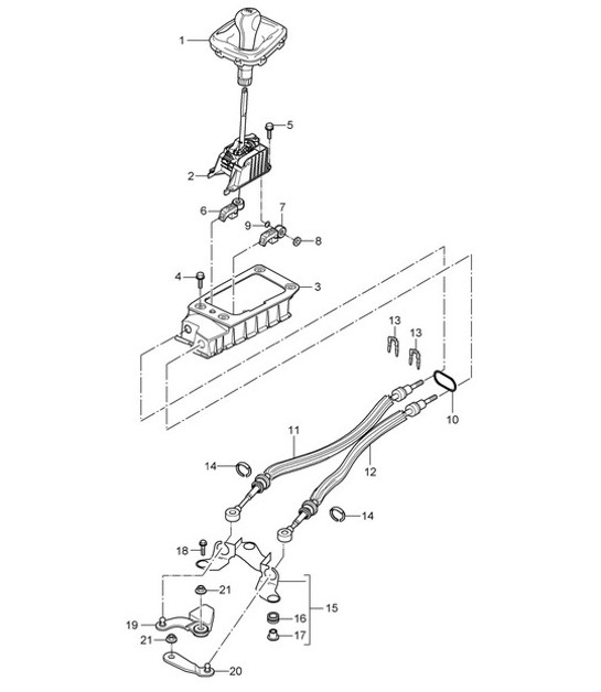 Diagram 701-000 Porsche Cayenne 92A (958) 2010-2017 Hand Lever System, Pedal Cluster 
