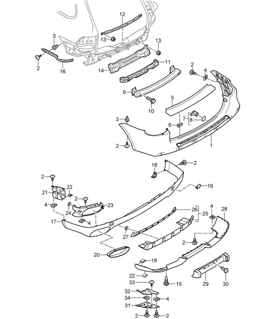 Achterbumper Cayenne 9PA1 (957) 2007-10