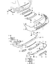 Rear bumper Cayenne 9PA1 (957) 2007-10