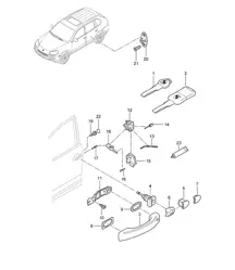 车门把手 / 车门锁 - 前部 - Cayenne 9PA1 (957) 2007-10