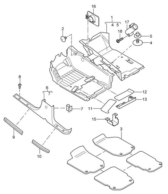 Diagram 807-000 Porsche Cayman 987C/981C (2005-2016) Karosserie