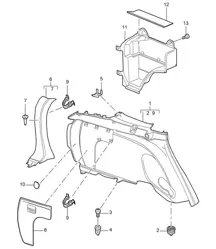 Rivestimento pannello laterale / Accessori - POSTERIORE - Cayenne 9PA1 (957) 2007-10