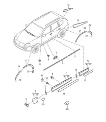 装饰配件 - LOWER OUTER - Cayenne 9PA1 (957) 2007-10