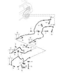 Refrigerant circuit / Auxiliary air conditioner (PR:9AH) - REAR -  Cayenne 9PA1 (957) 2007-10
